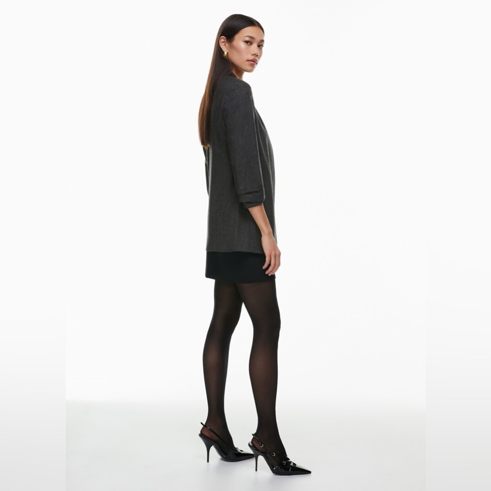 Aritzia Babaton New Power Blazer Wool-Cashmere Open Front Charcoal Grey Size 00 - Picture 3 of 10